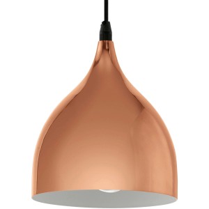 Kupferfarbene Eglo Pendelleuchte Coretto 2 mit E27 Fassung, Ø 17 cm.