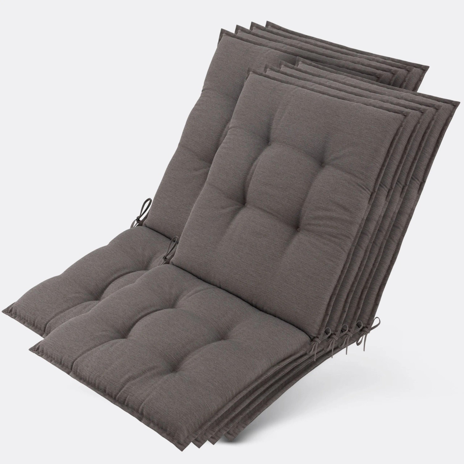 Beautissu 8er Set Sun-NL Niederlehner Auflage 105x50x8cm Taupe