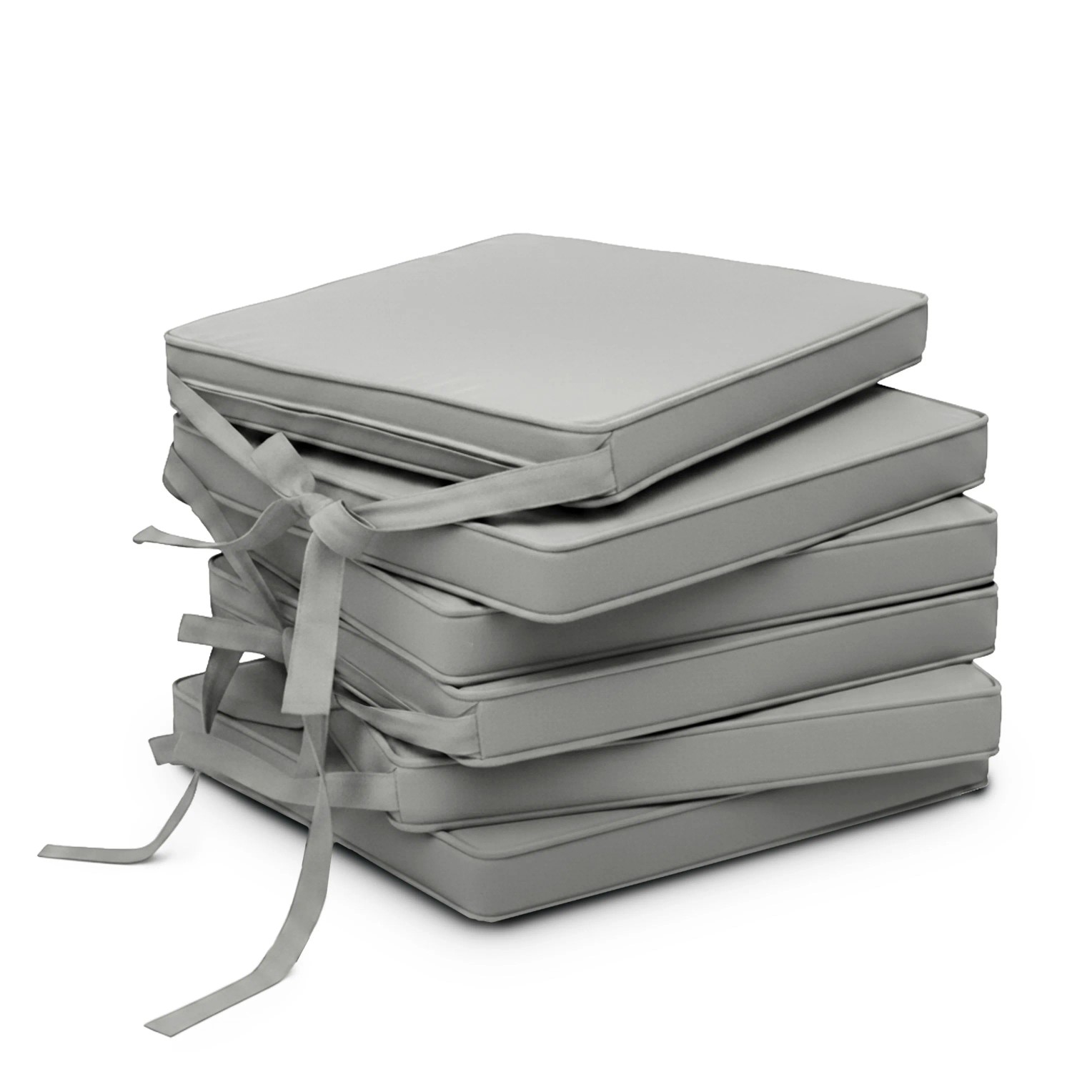 Beautissu 6er Set Loft SK Stuhlkissen Hellgrau 45x40x5cm