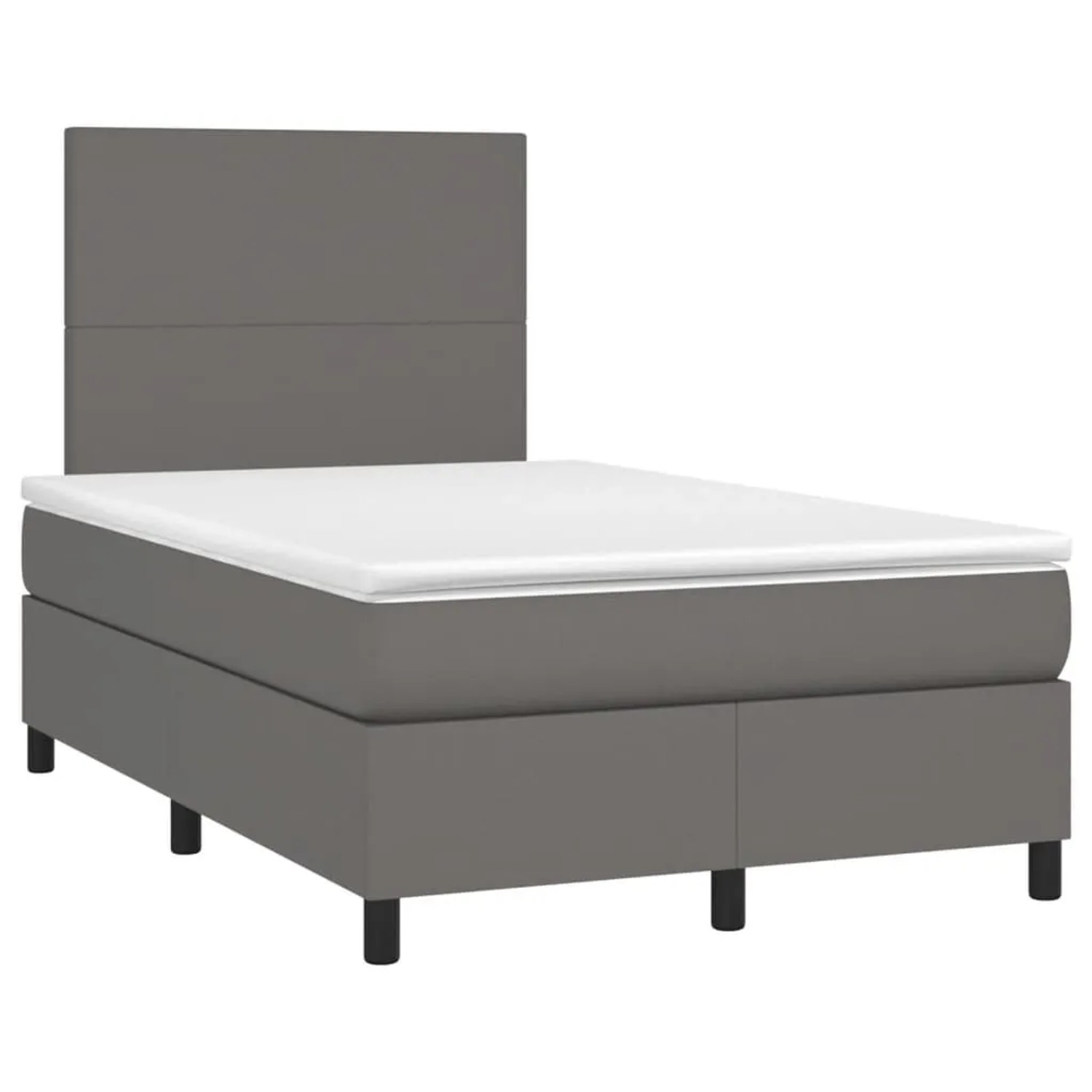 vidaXL Boxspringbett mit Matratze & LED Grau 120x190 cm Kunstleder 3270285 günstig online kaufen