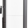 Hark Küchenofen Keramik 7 kW, Kaminofen mit Automatik, weiße Keramikverkleidung.