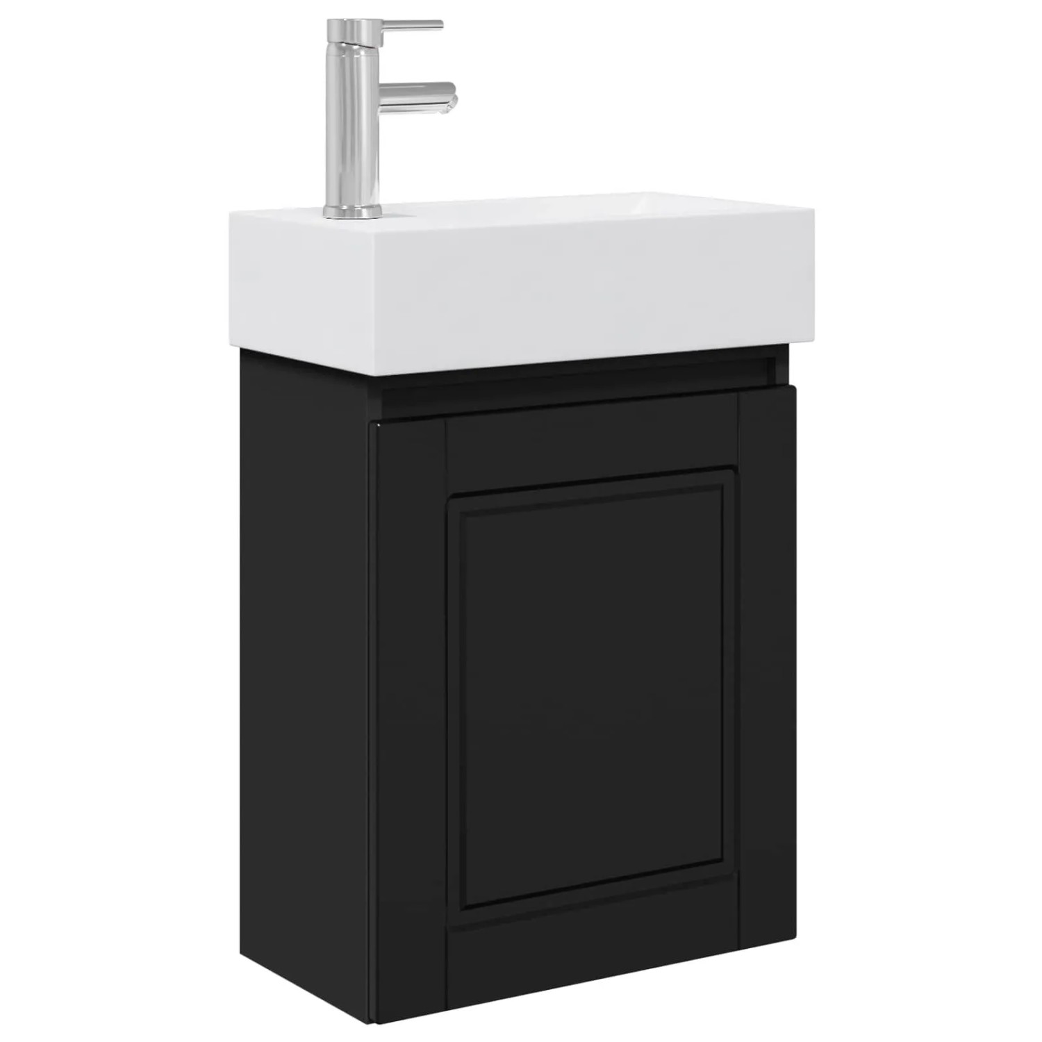 vidaXL Badezimmer Waschtischunterschrank mit Wasserhahn Schwarz 889502