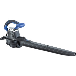 LUX Elektro-Laubsauger E-LS-3000/40: Laubbläser mit blauem Griff und schwarzem Saugrohr.