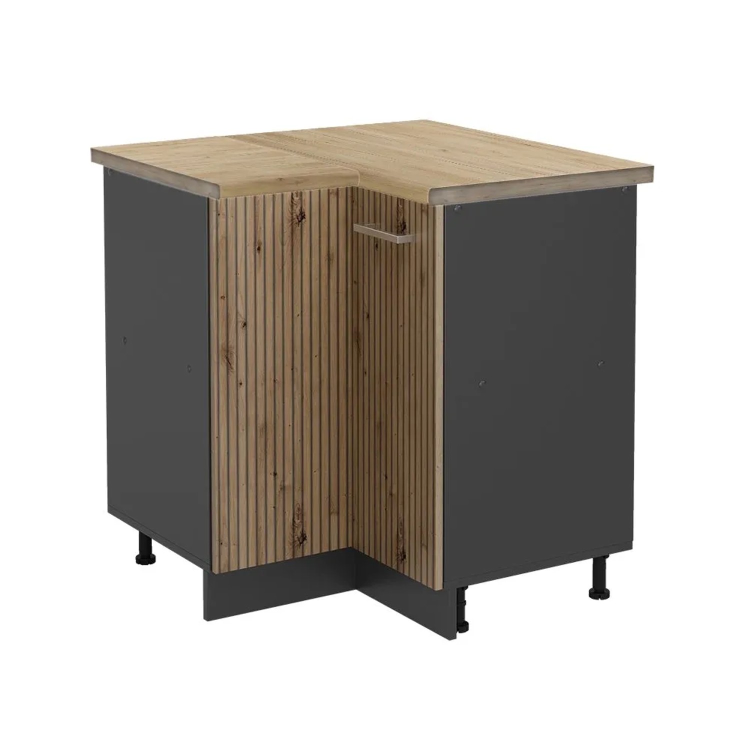 Vicco Eckunterschrank R-Line Artisan-Eiche Anthrazit 76 cm AP Eiche
