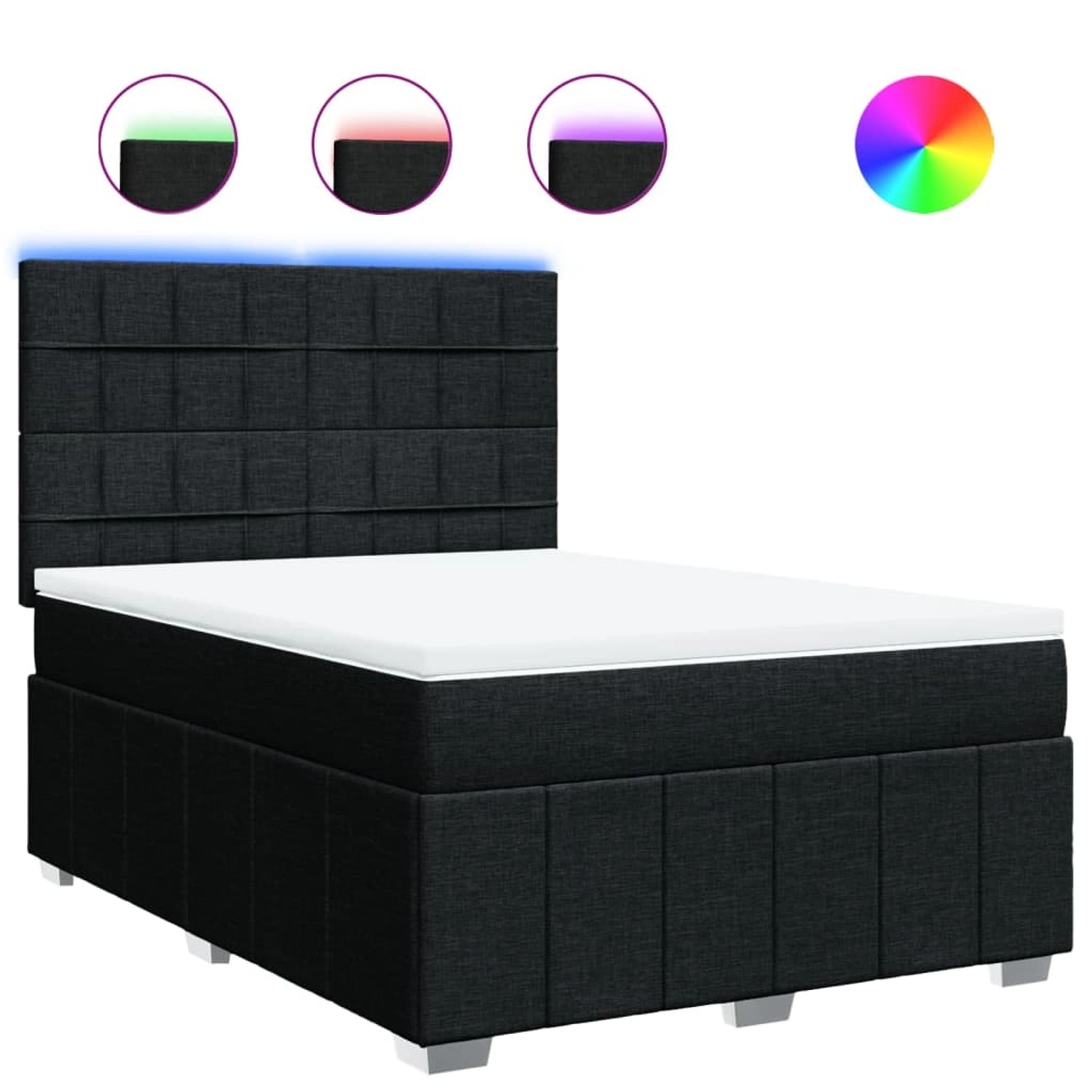 vidaXL Boxspringbett mit Matratze Schwarz 160x200 cm Stoff 3294021 günstig online kaufen
