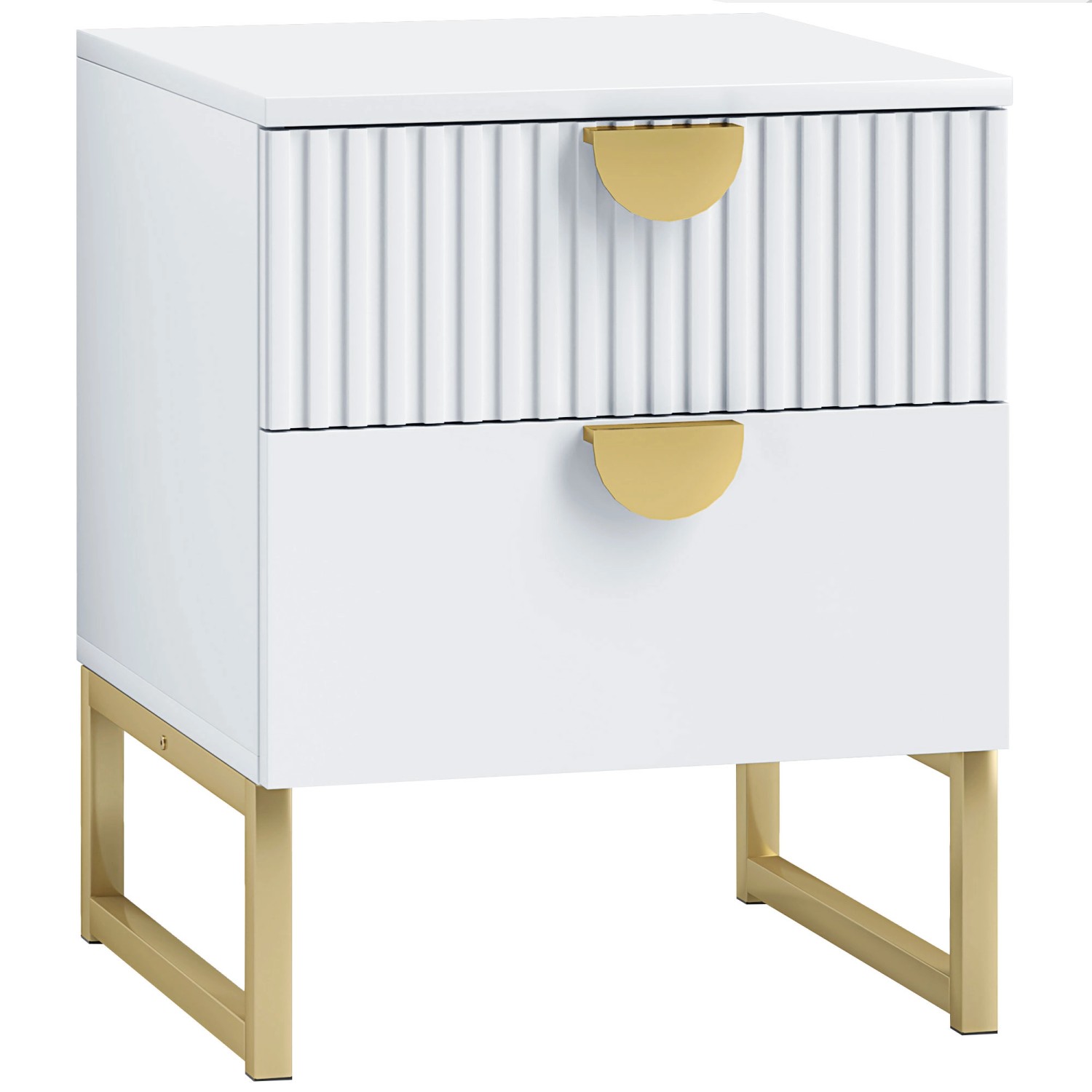 HOMCOM Nachttisch Beistelltisch MDF  Weiß 40L x 40B x 50H cm