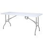 Weißer KARAT Klapptisch Akita, 183x76 cm, ideal als Gartentisch, wetterfest und strapazierfähig.