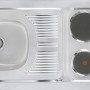 Respekta Miniküche MK130WOS, Detailaufnahme Spüle und Kochfeld