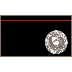 BBQ Matte „Grill it with Fire“ (67x120 cm) zum Schutz der Terrasse beim Grillen.