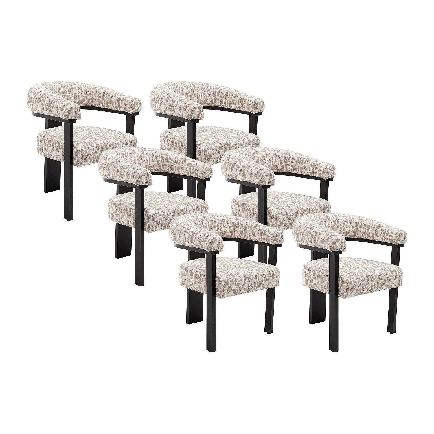 Vente-unique Stuhl Livelia Schwarz  Taupe  Cremefarben 64 cm