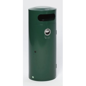 PROREGAL Kombiascher Mit Einflügeltür Ascher Innen 70 Liter HxBxT 104,5 x 42 x 42 cm Verzinkter Stahl Grün