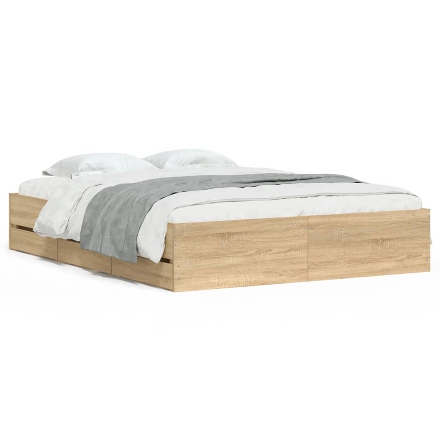 vidaXL Bettgestell mit Schubladen Sonoma-Eiche 140x200cm Holzwerkstoff19574 günstig online kaufen
