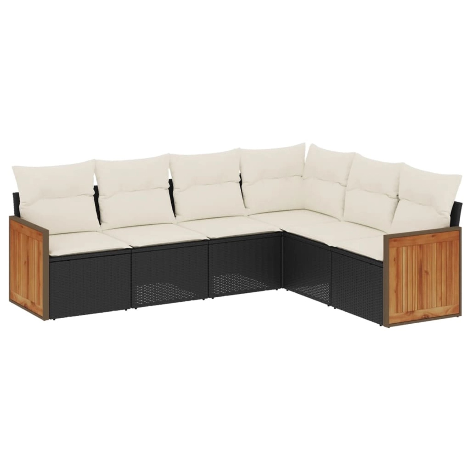 vidaXL 6-Tlg Garten-Sofagarnitur mit Kissen Schwarz Poly Rattan 3227680 günstig online kaufen