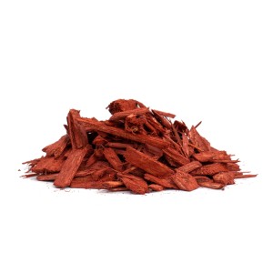Haufen Bevermann Holzdekor Rot, Dekormulch aus Nadelholz für Beetabdeckung.