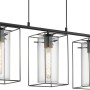 Eglo Pendelleuchte Loncino, 3-flammig, schwarz-transparent mit Rauchglas.