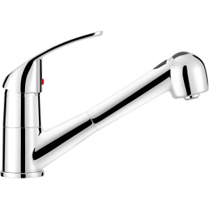 Chromfarbene baliv Niederdruck-Küchenarmatur KI-1185 N mit Geschirrbrause.