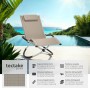 Tectake Sonnenliege Paulina Mit Textilene Ergonomisch  Atmungsaktiv  Widerstandsfähig und Faltbar  150 x 73 x 93 cm Beige_2