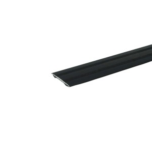 Schwarzes Döllken Übergangsprofil aus Aluminium für Laminat und Parkett, 1000 mm lang.