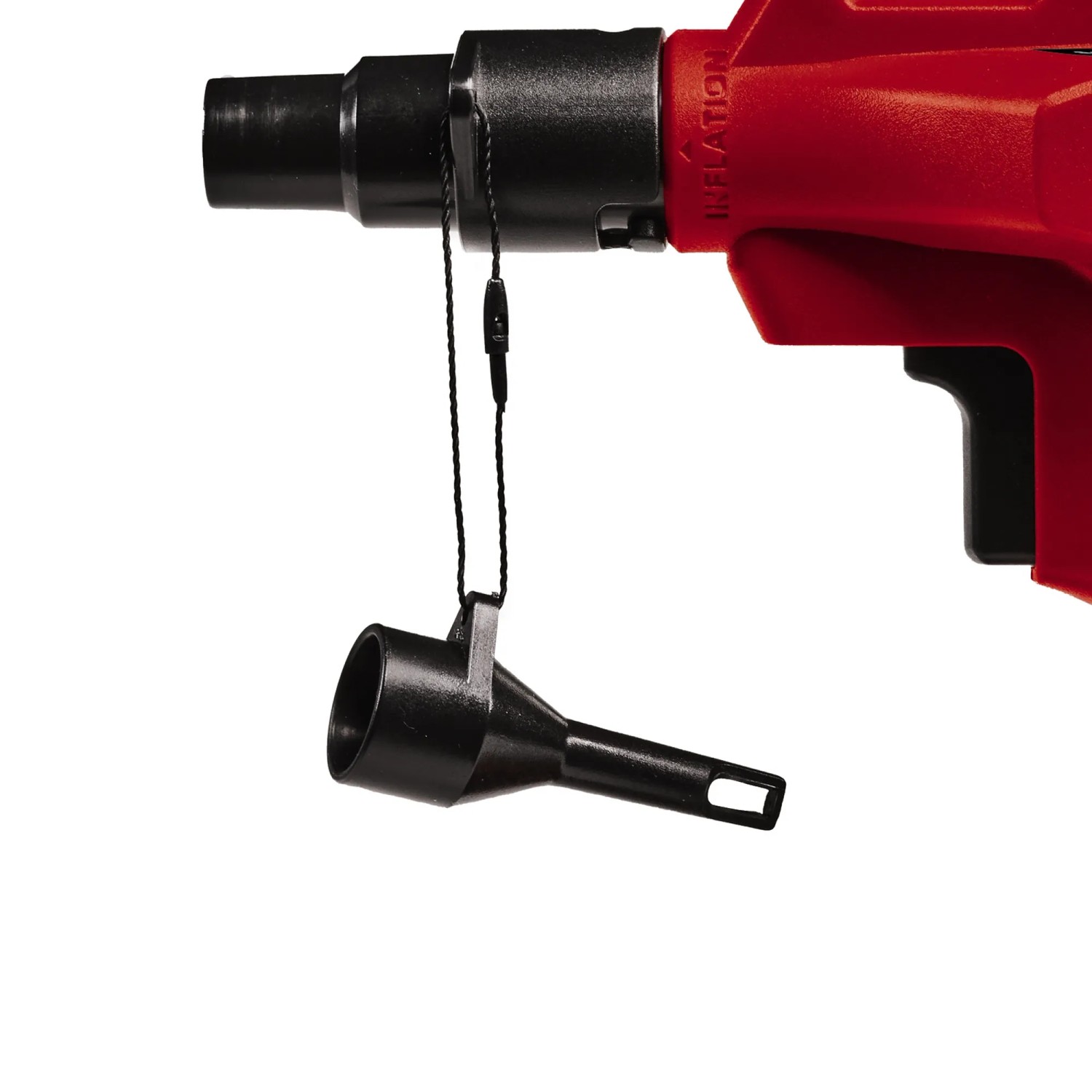 Einhell Akku-Luftpumpe CE-AP 18 Li-Solo mit Adapter, Detailaufnahme.