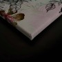 Buntes Leinwandbild mit Vögeln und Blumen im grafischen Stil für Wohn- und Schlafzimmer.