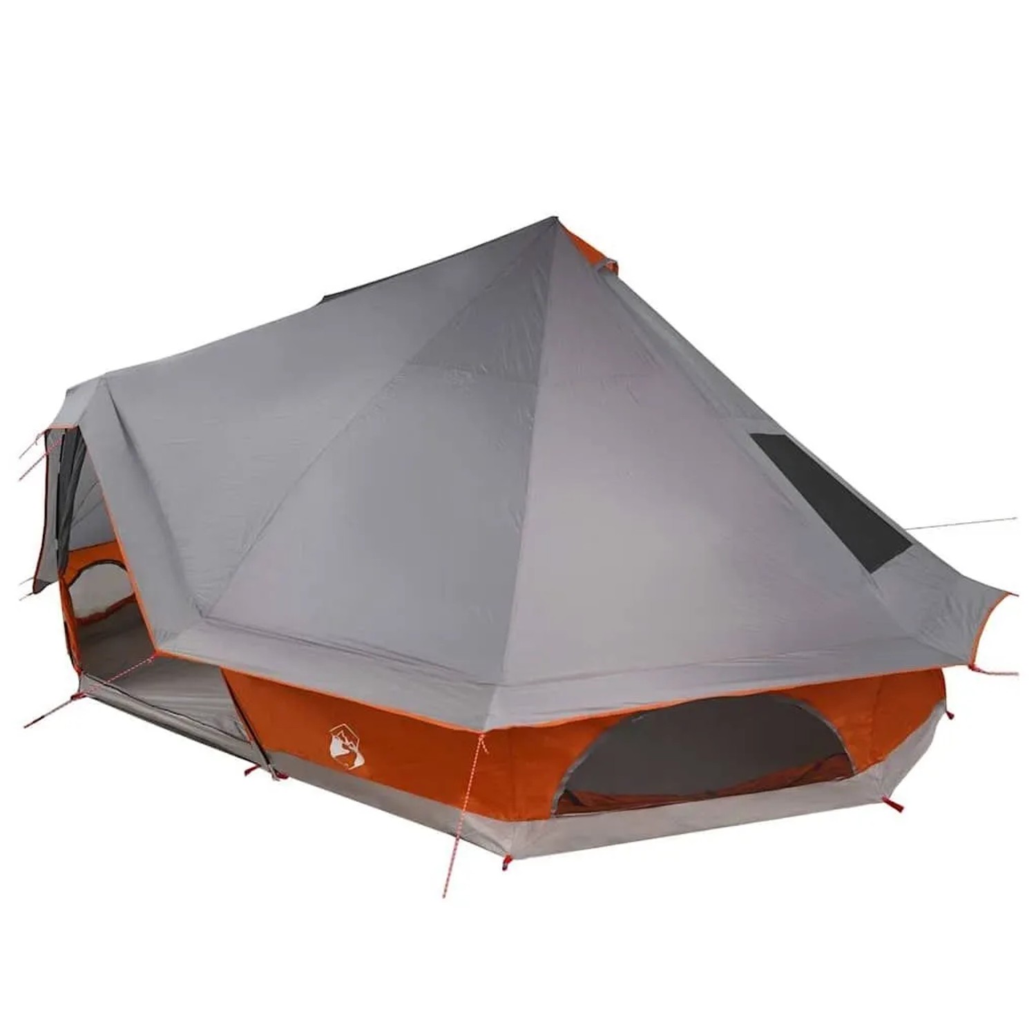 vidaXL Familien-Tipi-Zelt mit Dach Grau und Orange 680 x 430 x 270 cm 42000962