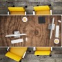 Braune Tulup Schreibtischunterlage 100x50 cm in Altholz-Optik. Ideal als Schreibunterlage und Schreibtischauflage im Büro.