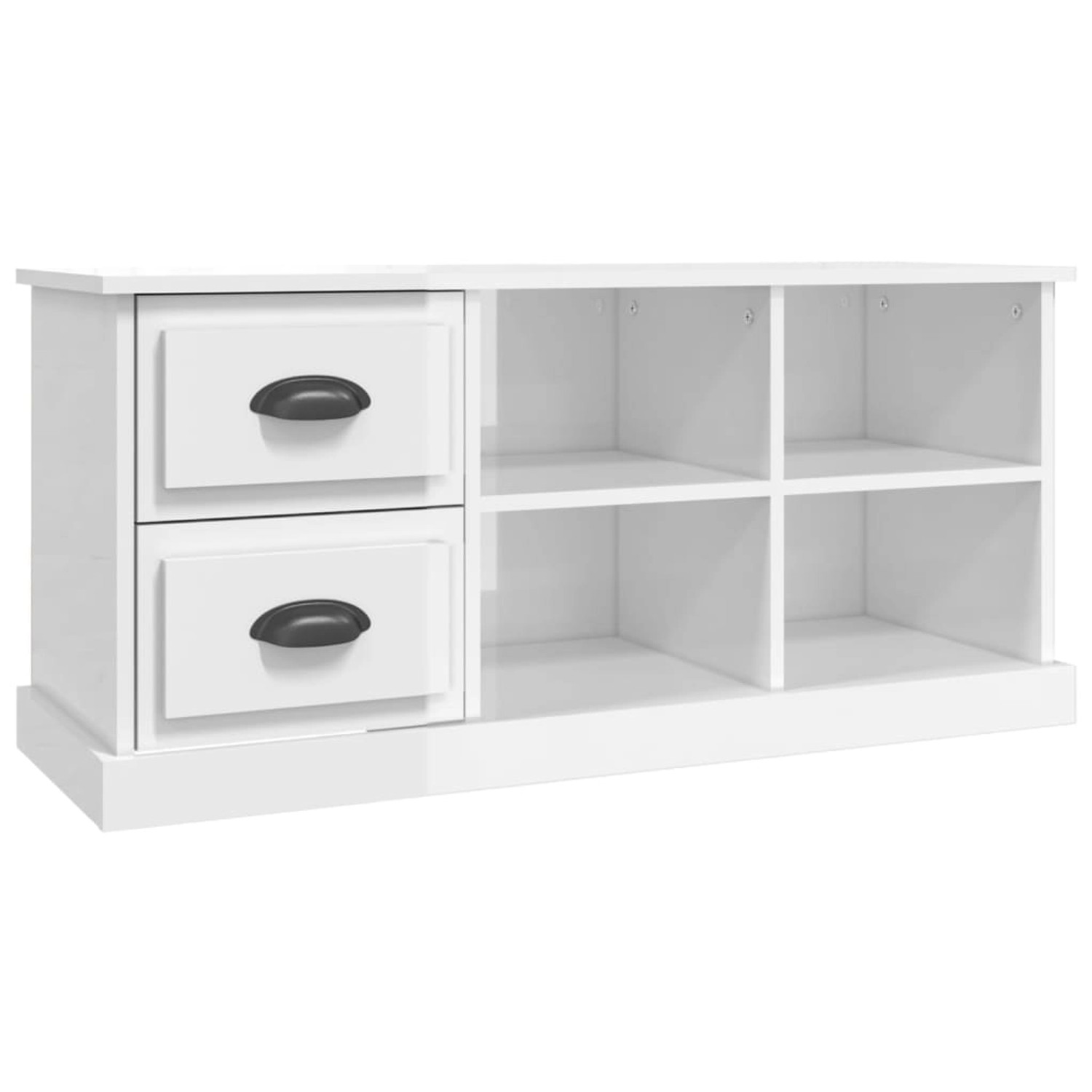 vidaXL TV-Schrank Hochglanz-Weiß 102x35,5x47,5 cm Holzwerkstoff 816178
