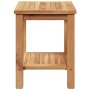 Brauner vidaXL Couchtisch aus Teakholz, 50x35x45 cm, mit Ablage.