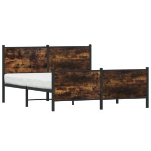 vidaXL Metallbett ohne Matratze Räuchereiche 160x200 cm 3301354