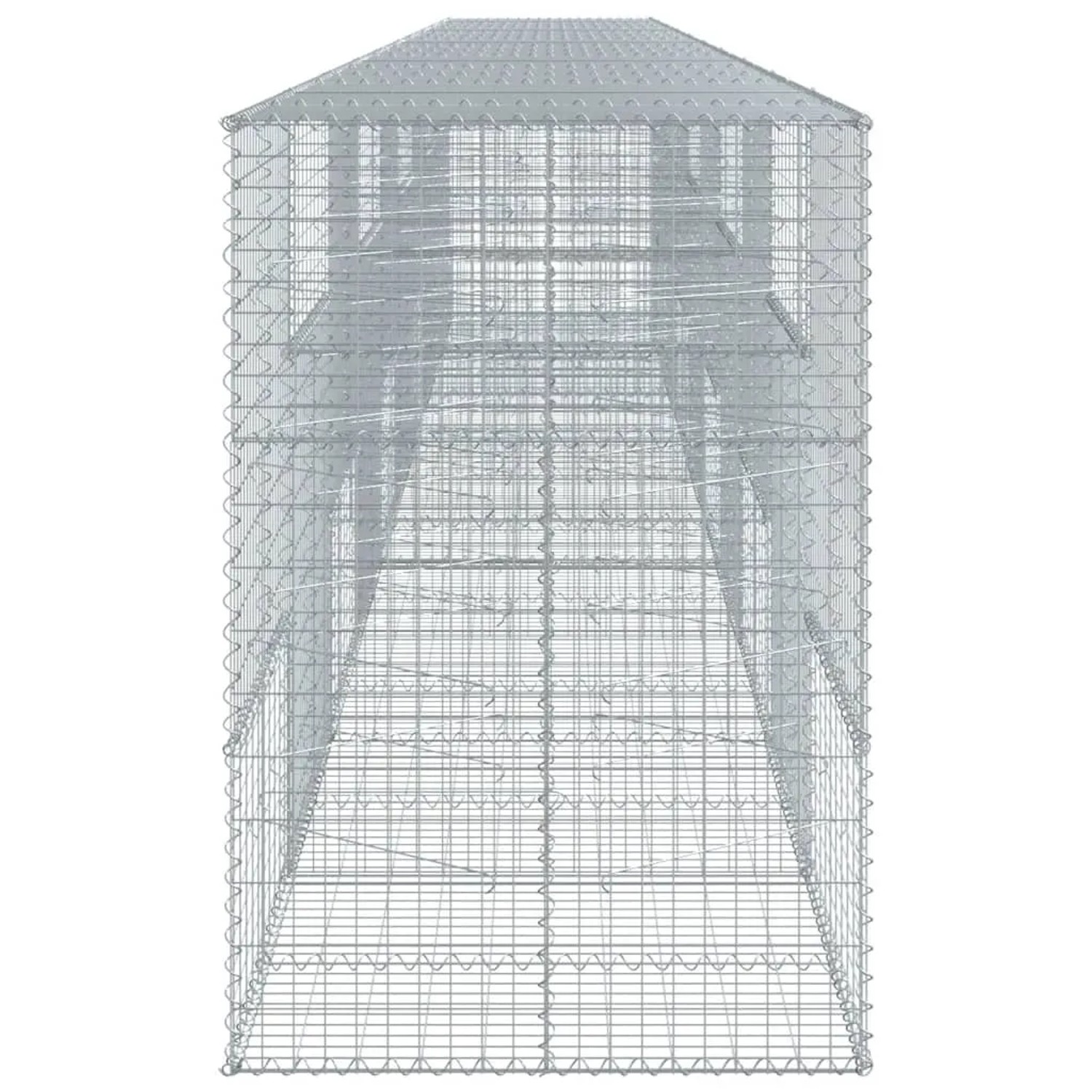 Silberne vidaXL Gabione mit Deckel, 1000x100x150 cm, aus Eisendraht für Hochbeete.