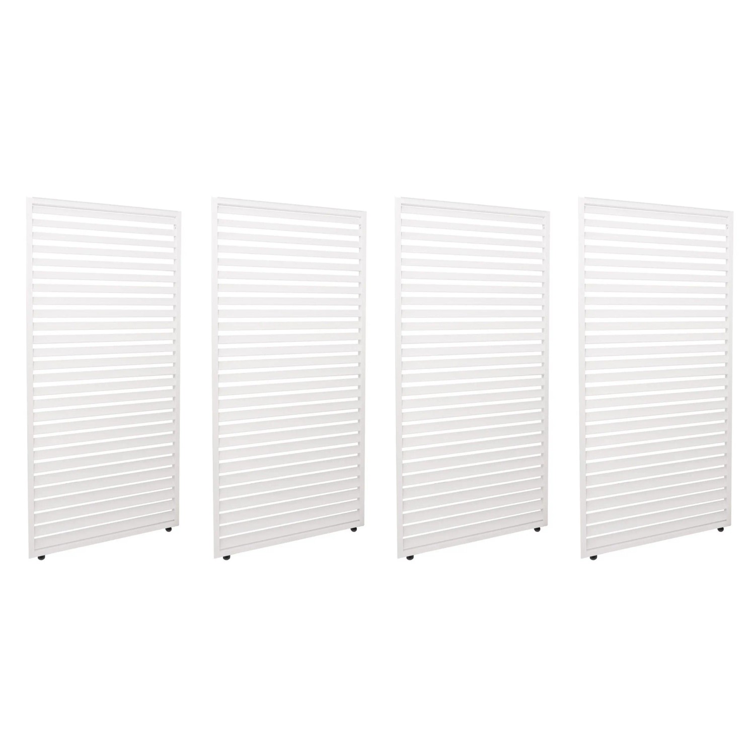 BERLINLODGE 4er-Set Aluminium Paneele Für Pergola HxB 204x369cm Weiß Terrassenüberdachung Lamellenpaneel Modul
