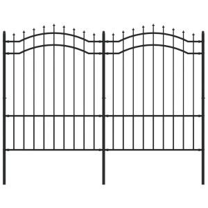 vidaXL Gartenzaun mit Speerspitze Schwarz 239 x 150 cm Pulverbeschichteter Stahl 151082