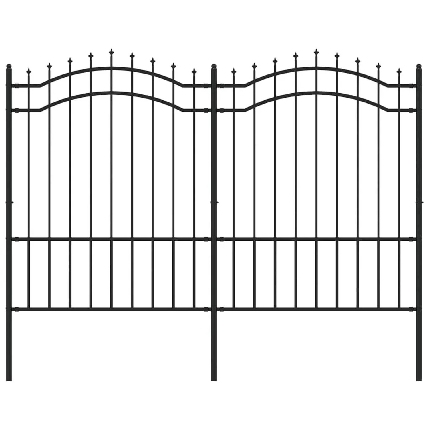 vidaXL Gartenzaun mit Speerspitze Schwarz 239 x 150 cm Pulverbeschichteter günstig online kaufen