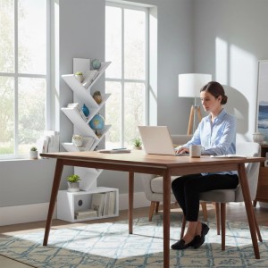 Relaxdays Bücherregal MDF Weiß 6 Ebenen mit Sockelfach 113 cm x 38 cm x 20 cm