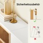 SoBuy Schuhschrank: Sicherheitshinweise für den weißen Schuhkipper. Wandbefestigung gegen Kippen, Bambus-Details.