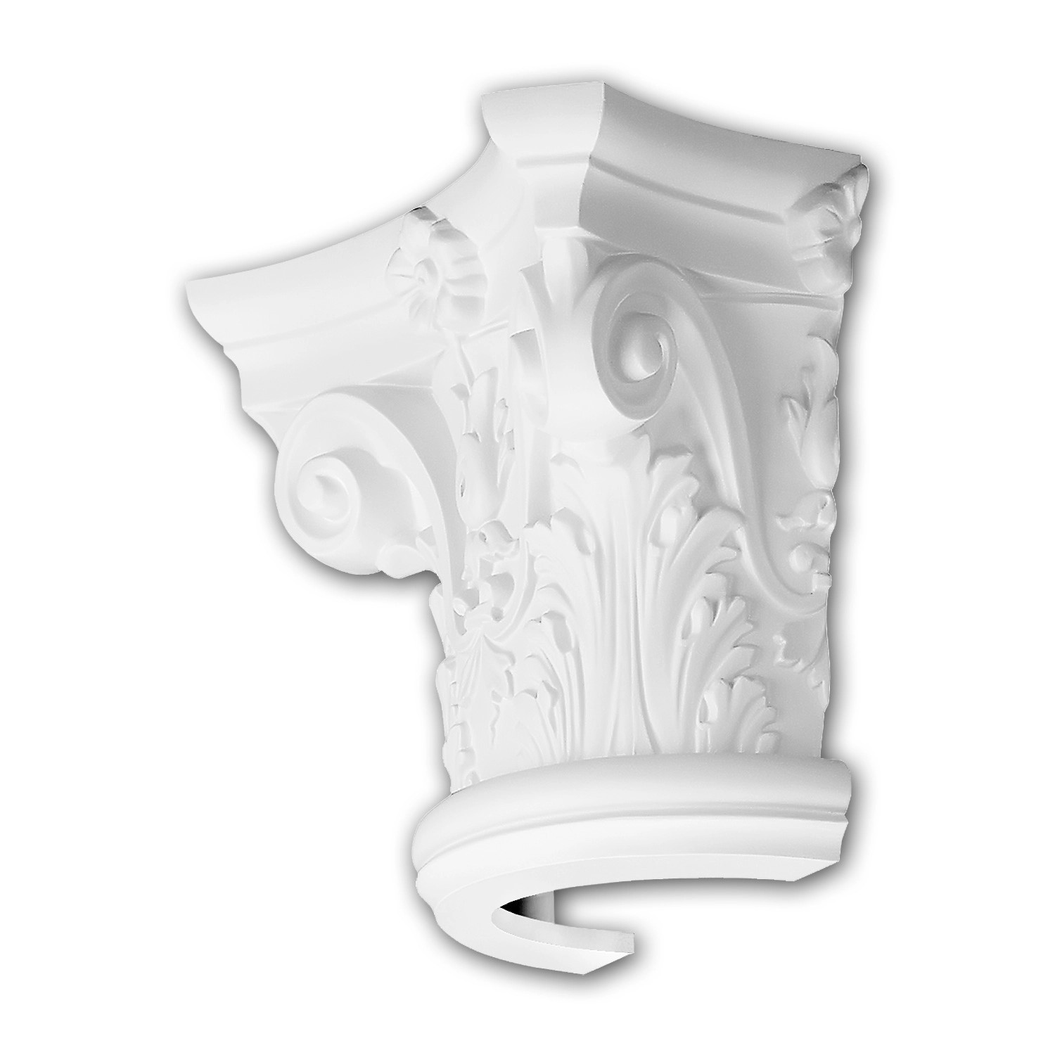 PROFHOME 115001 Halbsäulen Kapitell Säule Zierelement Stuckdekor 42,2 cm x 37,2 cm x 21,5 cm Weiß