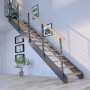 Treppe Kos mit 15 Eiche Natur Stufen und anthrazitfarbenem Metallgeländer. Innentreppe mit Holzstufen.