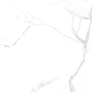 Feinsteinzeug Bodenfliese Marmore Carrara, 60x60 cm, weiße Marmoroptik für Bad und Wohnbereich.