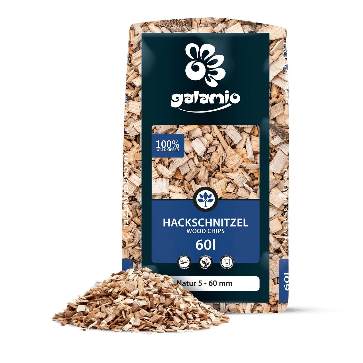 Galamio Holzhackschnitzel Natur 60l