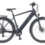 Schwarzes Prophete Trekking E-Bike Entdecker 2.0 Herrenrad mit Diamantrahmen und 28 Zoll Reifen.
