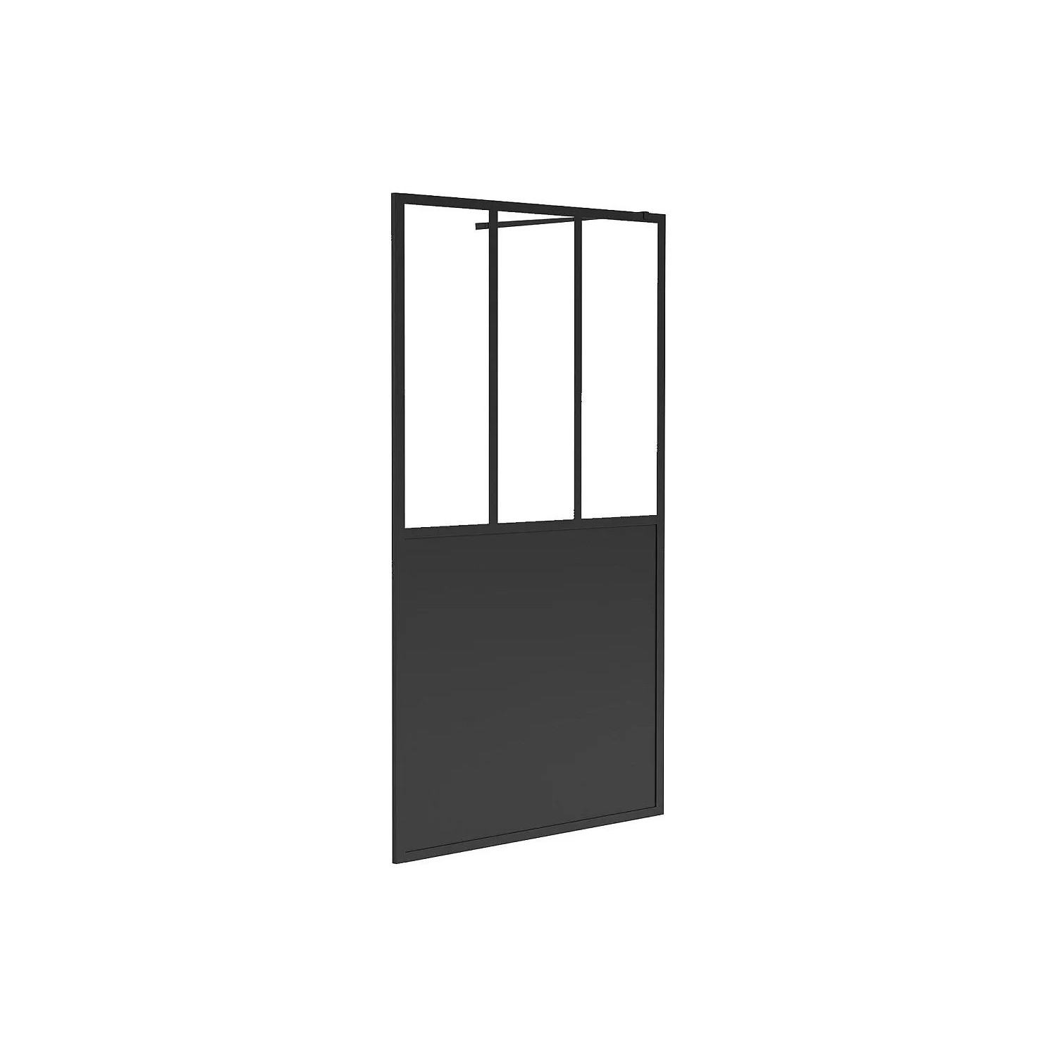 Vente-unique Duschwand Urbanik Schwarz 100 cm