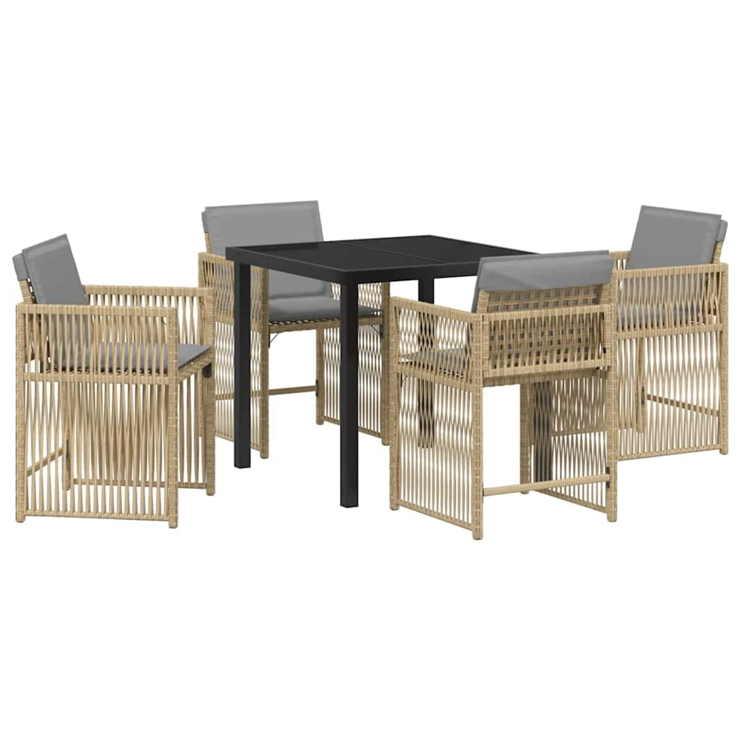 vidaXL Garten Essgruppe 5-Tlg Beige Poly Rattan 3380793 günstig online kaufen