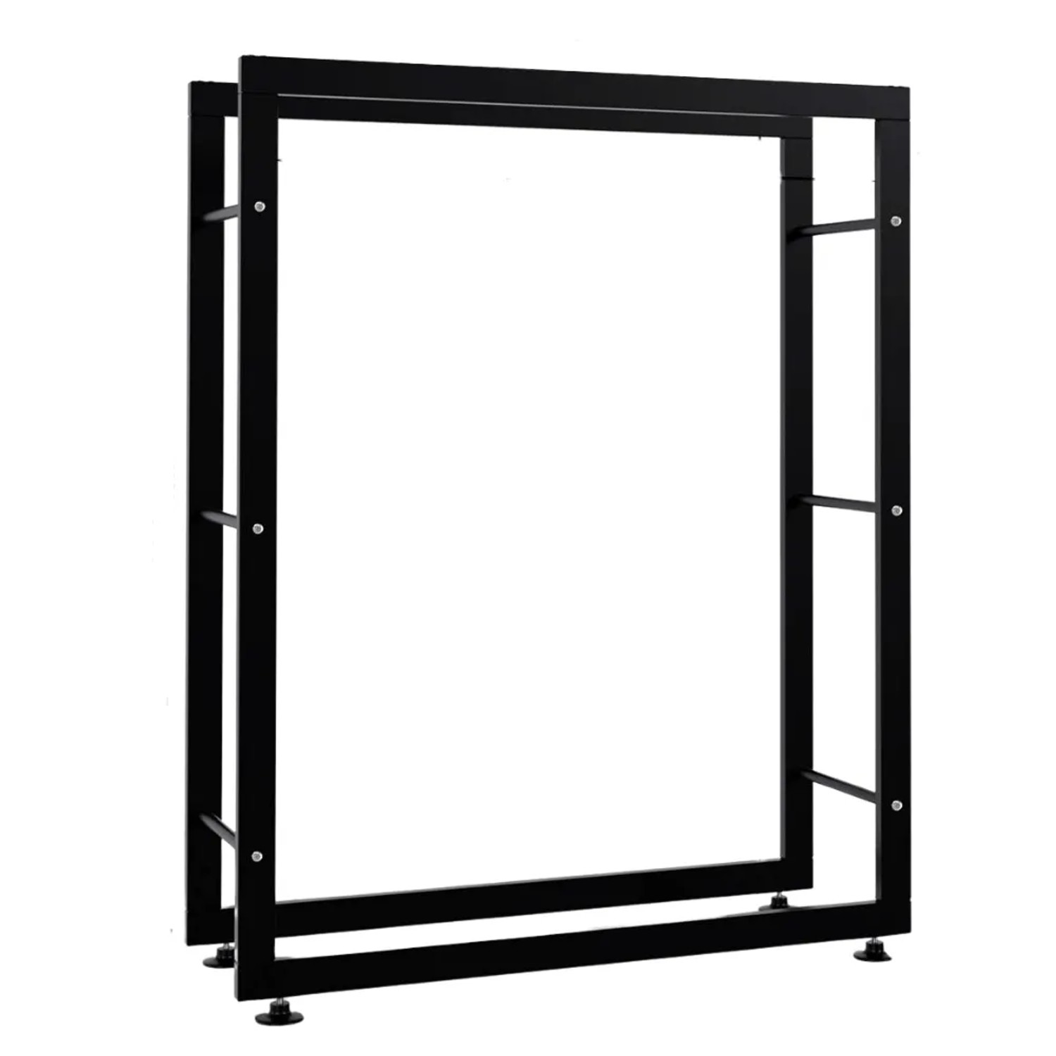 DELUKE Kaminholzregal Innen Metall SATLO Brennholzregal Innen Kaminholzständer Feuerholzregal Schwarz 25x80x100cm