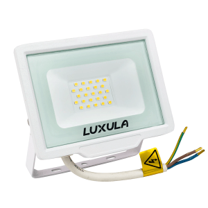 LUXULA LED Strahler 20W 2000lm Fluter 3000K Warmweiß Flutlichtstrahler Slim Design Außenstrahler IP65 Wetterfest und Robuster Baustrahler Weiß