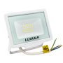 Weißer LUXULA LED Strahler, 20W, 2000lm, 3000K, warmweiß, für Außen, IP65, Baustrahler.