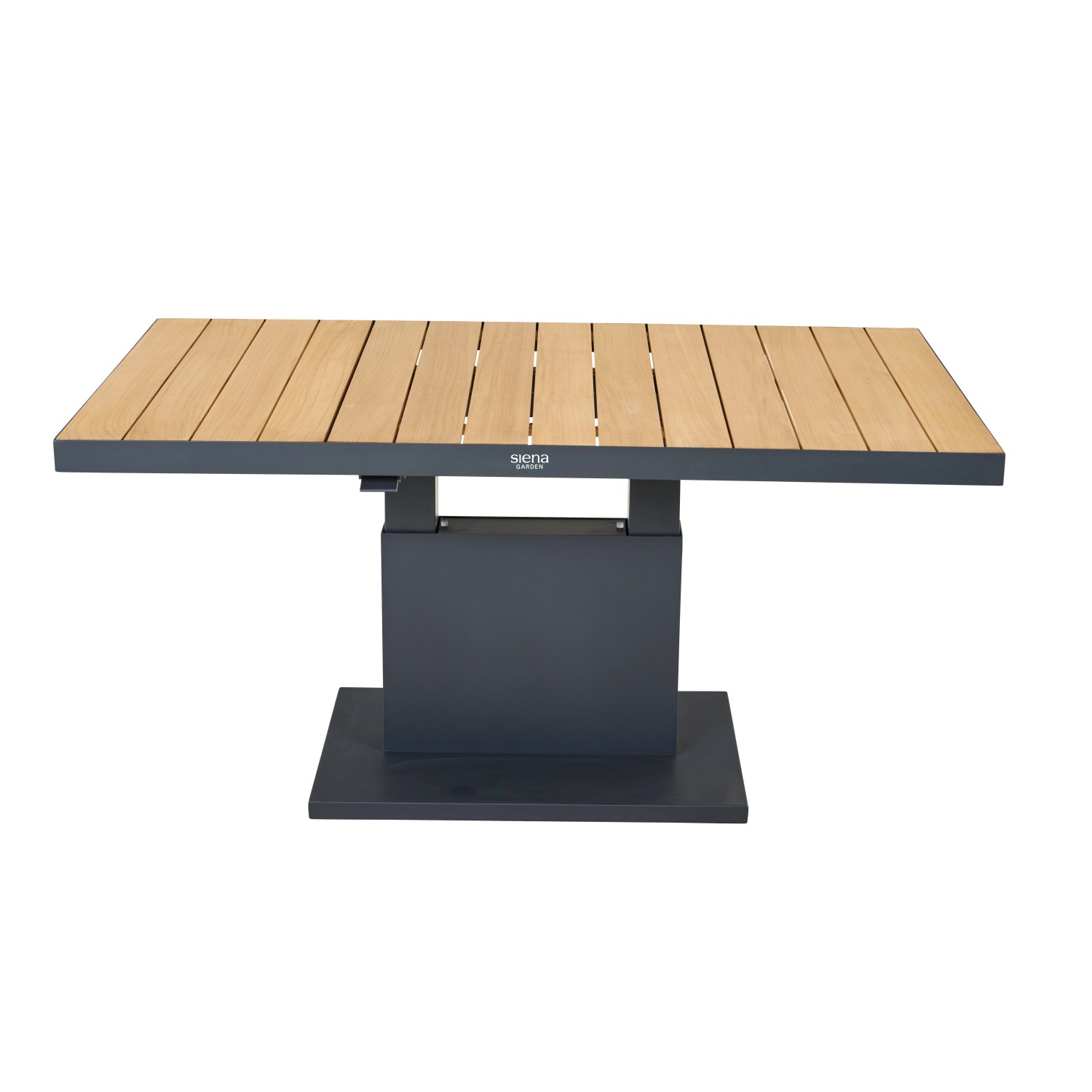 Rechteckiger Siena Garden Gartentisch Talina aus Teakholz, 85x140 cm, mit Aluminiumgestell.