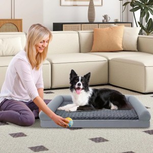 Costway Orthopädisches Hundebett Groß Hundesofa Grau XXL-135 x 91 x 18 cm