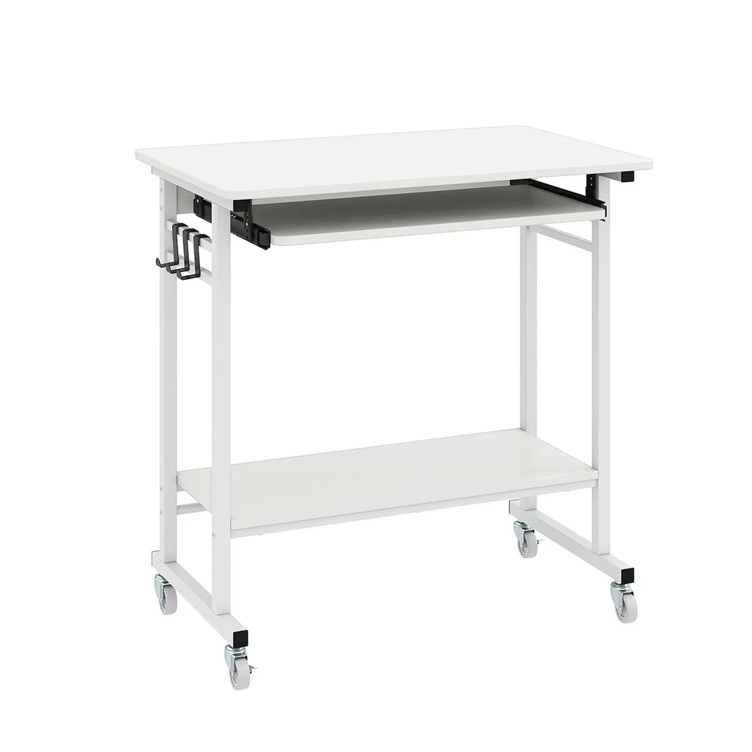 Costway Schreibtisch Rollen Tastaturablage Industriell Weiß günstig online kaufen