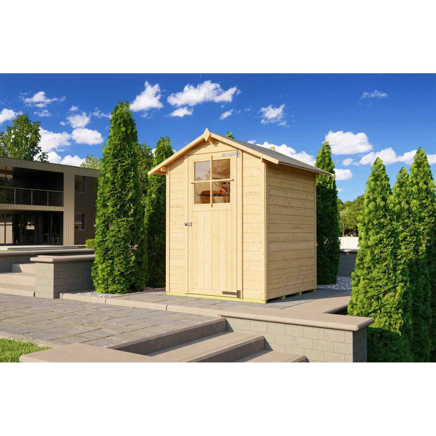 Weka Holz-Gartenhaus Parma A Natur 152 cm x 130 cm