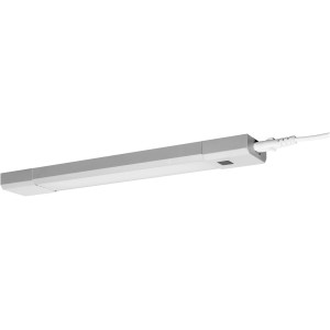 Ledvance LED-Unterbauleuchte Linear Slim, 30 cm, silbernes Aluminium mit Kabel.